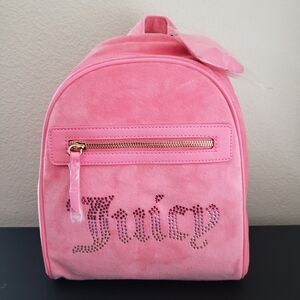 Juicy Couture Velour Pink Lemonade Big Spender Mini Backpack NWT